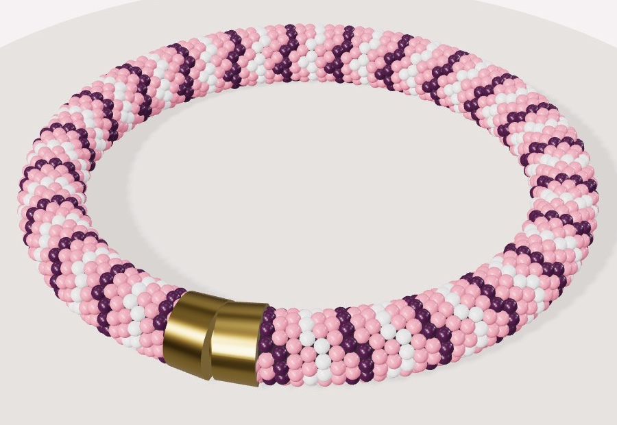 A crochet rope bracelet rendered in the ShineBead 3D preview